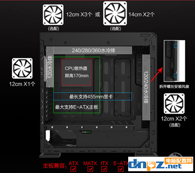 一般电脑机箱尺寸