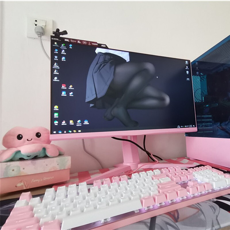 电脑显示屏变成粉色