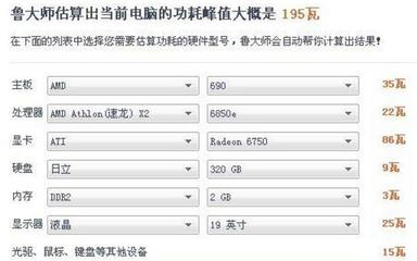 一般电脑功率