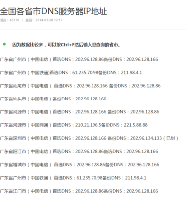 全国电脑的dns