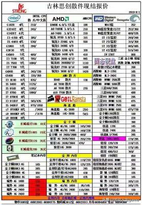 电脑散件报价
