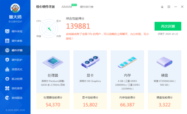 鲁大师跑分电脑排行榜