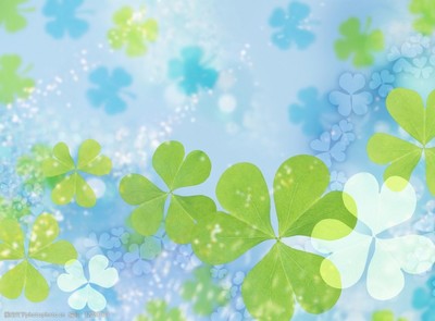 蓝色四叶草电脑壁纸