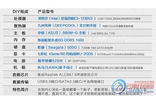 i7电脑配置清单